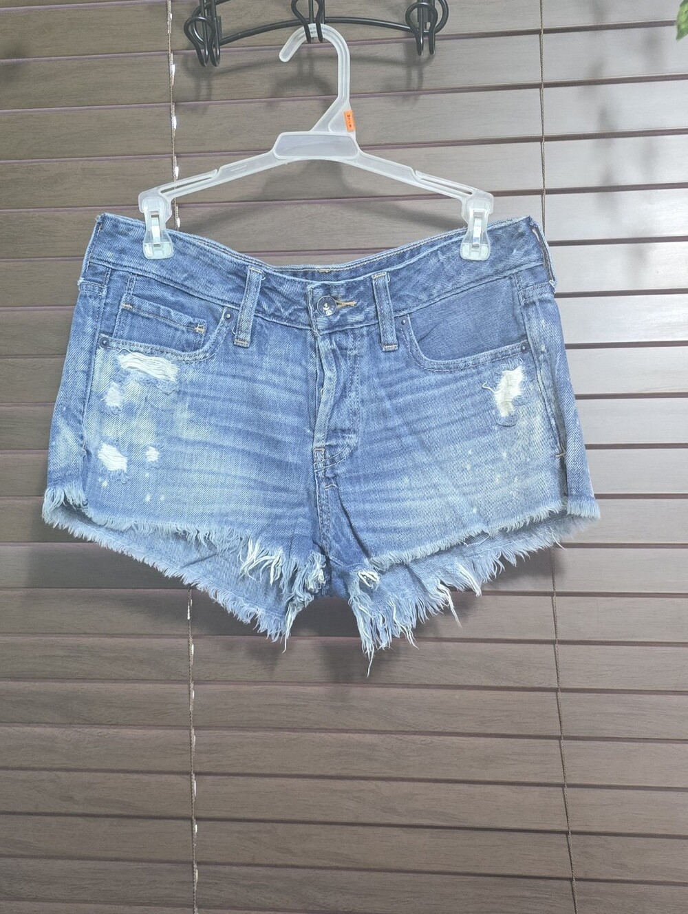 Abercrombie & Fitch Mid-rise Destroyed Cut Off Womens Denim 3" Shorts Size 27